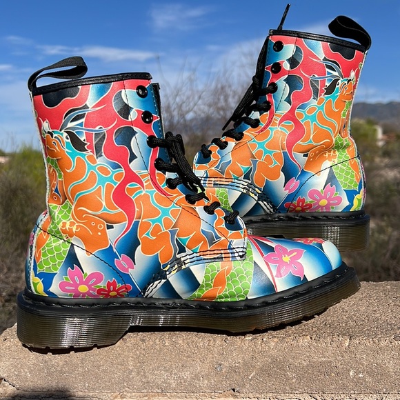 Like New Dr. Martens Psychedelic 1460W Boots - Picture 2 of 16